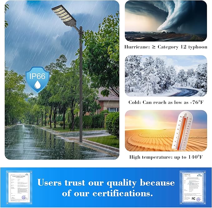 OKPRO Solar Street Lights Outdoor,10000W Solar Lights Outdoor Waterproof with Motion Sensor, IP66 Solar Security Flood Lights for Yard, Pathway, Parking Lot - 350° Wide Angle & Remote Control Included