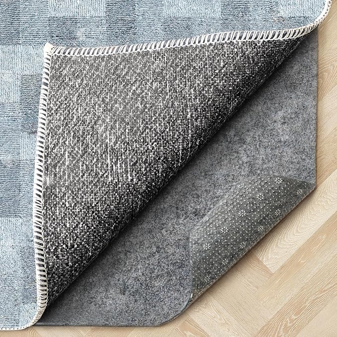 Felt Rug Pad with Gripper Dots, 2x8 Ft Non-Slip Rug Underpad with PVC Backing, 1/6" Thick Cushioned Carpet Pad Gripper for Hardwood Floors, Vinyl & Tile, Under Rug Padding Floor Protection