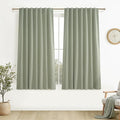 Sage Green Kitchen Curtains 54 Inch Length Small Basement Window Blackout by QJMYDECO