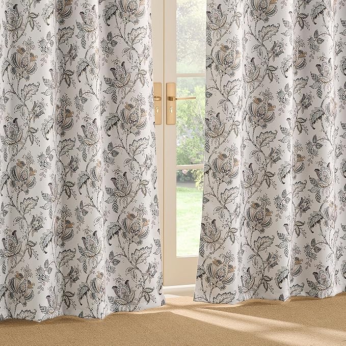 NICETOWN Blackout Curtains for Living Room W52 x L63 1 Pair, Floral Printed by NICETOWN