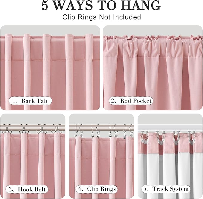 Joywell 100% Blackout Linen Curtains 108 Inch Long - Image 2