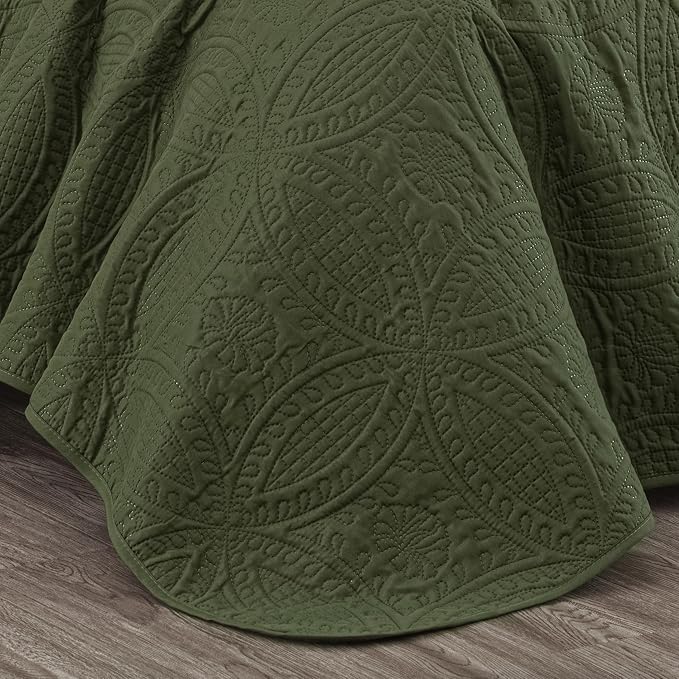 Chezmoi Collection Austin 3-Piece Oversized Bedspread Coverlet Set - Image 4