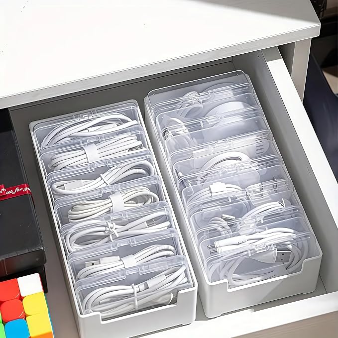 11 Grid Clear Cable Organizer Box - Image 3