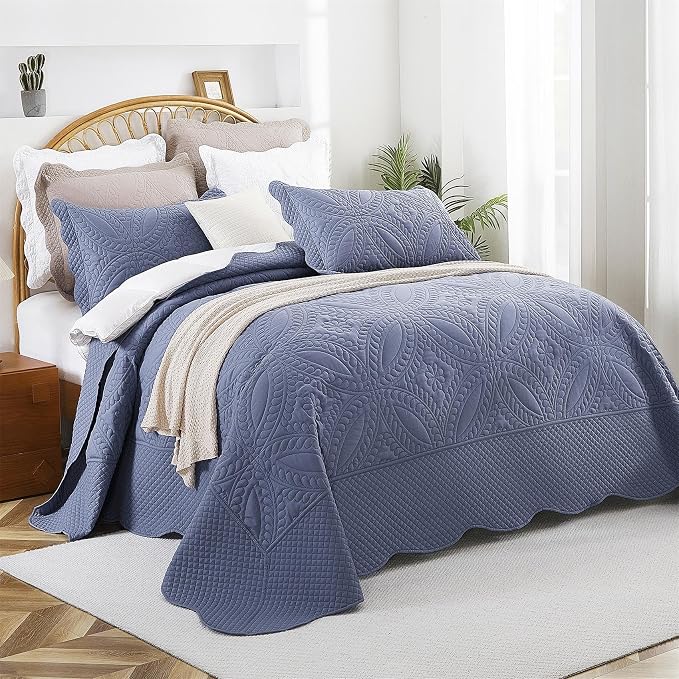 Cmfshape Oversize King Size Bedspread 128"x120", 3 Piece California King Quilt - Image 2