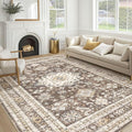 cotiled 10x14 Area Rug for Living Room, Traditional, Dark Brown | Soft by COTILED