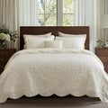 Bedsure King Size Quilt Bedspread, Thin Comforter, Cream Yellow Coverlet | by Unknown