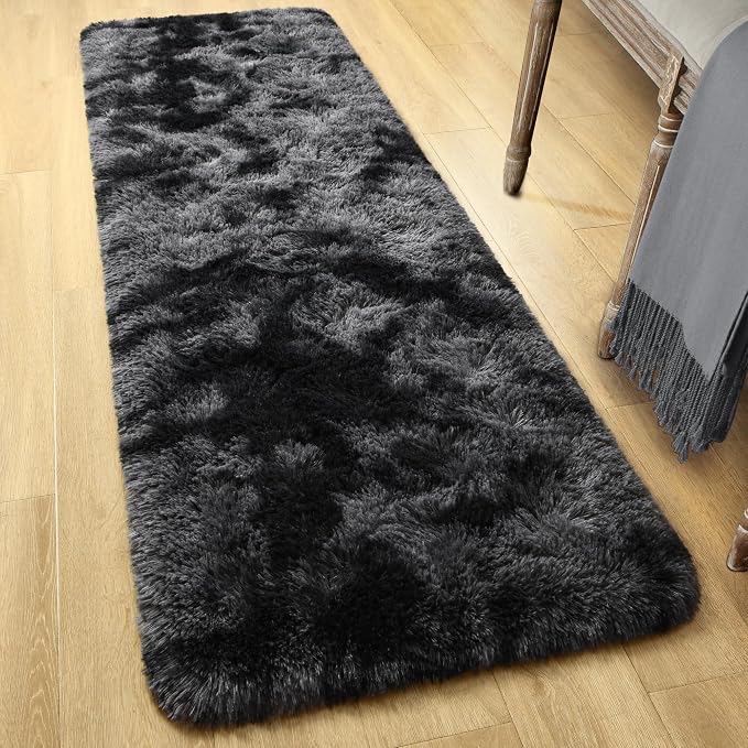 Fluffy Runner Rugs for Bedroom Aesthetic 2x6 Feet, Shag Soft Bedside Rug - Image 2