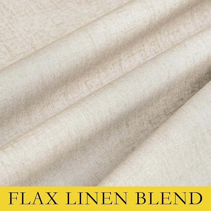NICETOWN 100% Blackout Linen Texture Curtains 90" Long, Thermal Insulated Full - Image 8