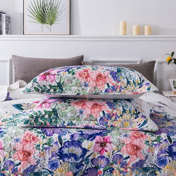 King Quilt Set 3-Piece Bedspread Quilted Oversized Lightweight Microfiber - Image 5