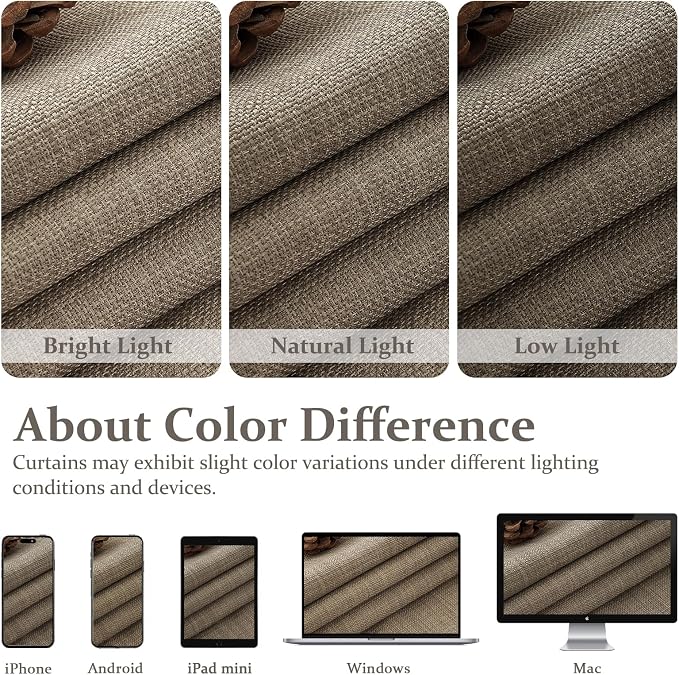 Greyish Beige Double Layer Linen Blackout Curtains 96 Inches Long - Image 10