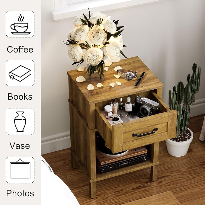 Small Brown Night Stand, Rustic End Table, Wood Nightstand - Image 5