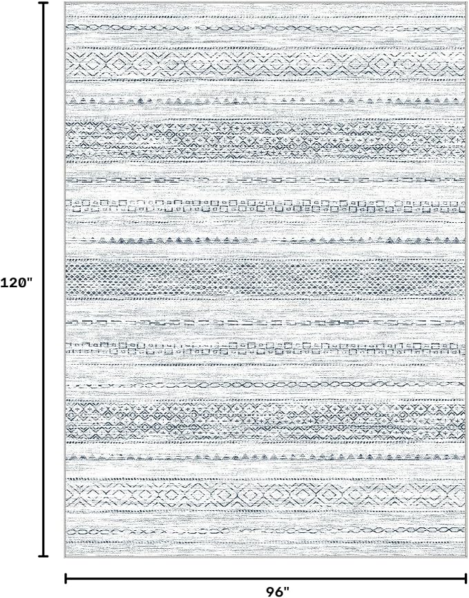 Nakagishi 8x10 Area Rugs Living Room: Washable Boho Large Neutral Soft - Image 2
