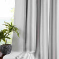 ZJDECOR Black Striped Full Blackout Cotton Blended Curtains, Isolate Light and by ZJDECOR