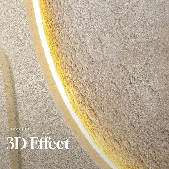 Cuspin Large Modern Minimalist White 3D LED Moon Wall Art 24x36 In | Warm - Image 7