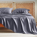 Bedsure California King Sheet Sets, Cooling Sheets, Rayon Derived from Bamboo, Breathable & Soft, Deep Pocket Up to 16 Inches, Hotel Luxury Silky Bedding for Hot Sleepers, Dark Grey