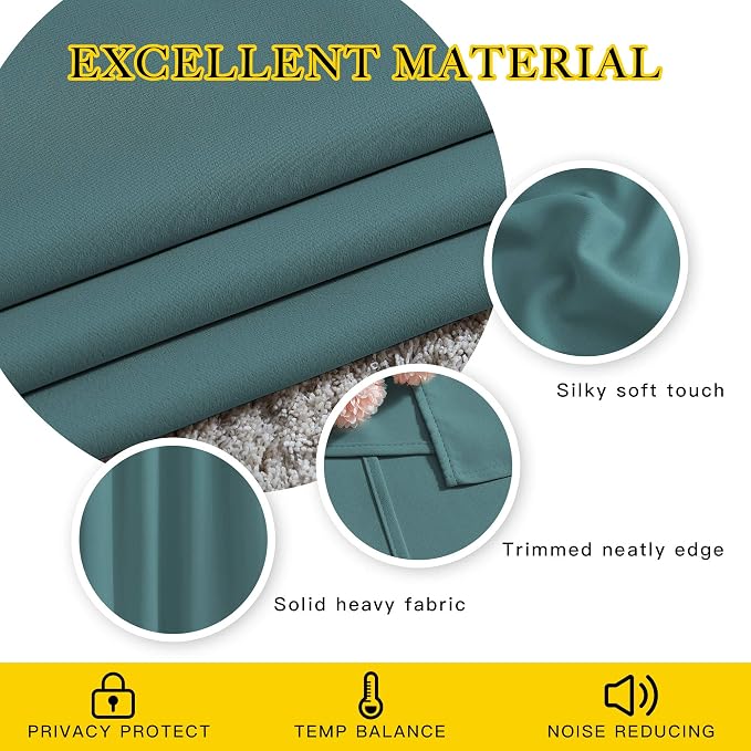 NICETOWN Blackout Bedroom Curtains 90 inches Long, Grommet Thermal Insulated - Image 4