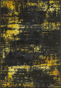 Area Rug Living Room: 5x5 Modern Washable Soft Carpet Black Gold | by FXRHLP