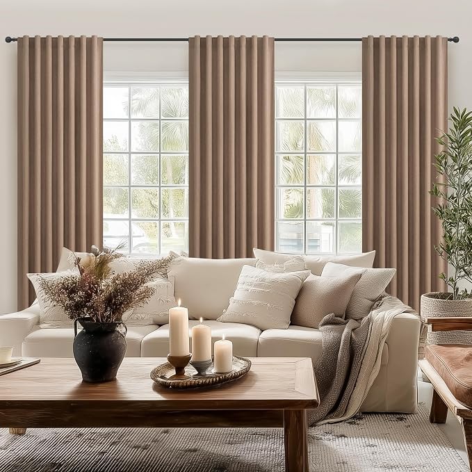 Rust Brown Extra Long Custom 100 Inch Curtains, 100% Blackout Curtain - Image 6