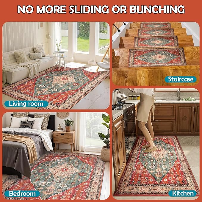 Waterproof Rug Pad, Thick 7x9 Ft Under Area Rug Carpet Pad, Non Slip Rug Pads for All Floors and Hardwood Floors Finishes, Keep Carpets in Place Soft and Prevent Rug from Wrinkling or Buckling