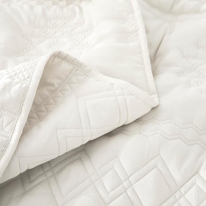 WDCOZY Boho Ivory Oversized California Cal King Size Quilt Bedding Sets - Image 8