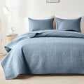 akkialla Dusty Blue Full/Queen Quilt Set, Ultrasonic Lightweight Bedspread by akkialla