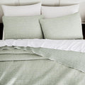 WDCOZY Sage Green Pick Stitch Queen Size Quilt Set, Striped Lightweight Soft by WDCOZY