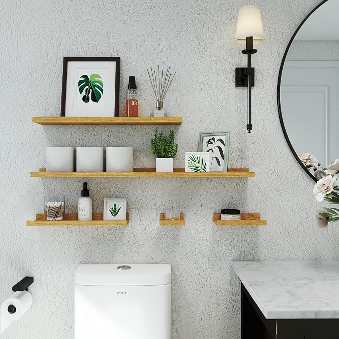 Oak Floating Shelves for Wall Decor, 56 in Shelf - Image 4
