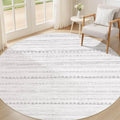Nakagishi Round Rug Boho Area Rugs: 4x4 Washable Large Circle Neutral Soft by NakagishiAreaRug
