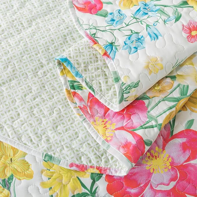 Floral Quilt King Quilt Bedding Set, Ultra Soft Reversible Microfiber King Size - Image 5