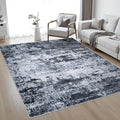 Area Rug Living Room: 4x6 Modern Washable Indoor Carpet Black | by FXRHLP