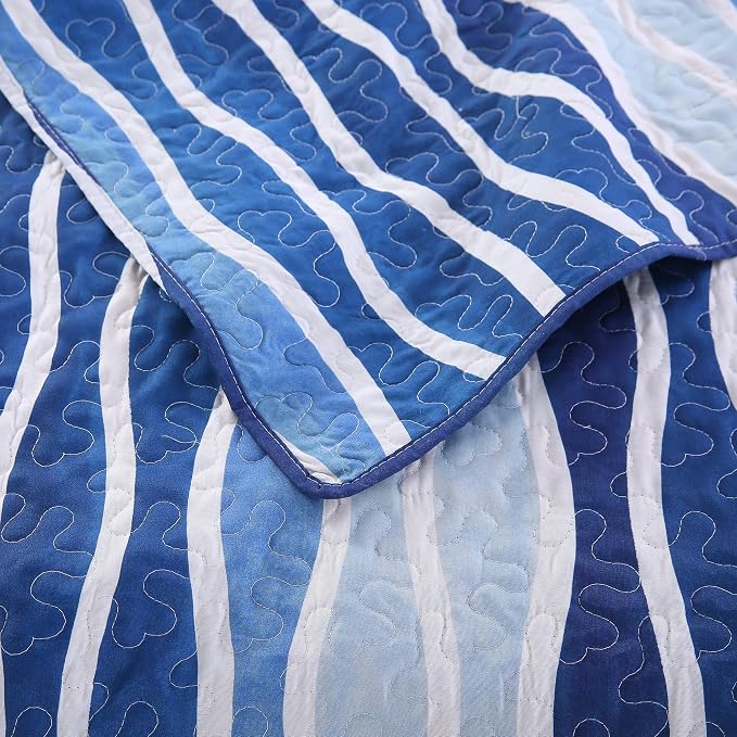 SLPR - Blue Wave Coastal Quilt Set, Nautical Bedding, Twin - Image 8
