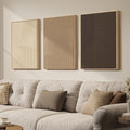 3D Textured Framed Boho Neutral Abstract Wall Art, 3 Piece Modern Minimalist by Cuspin