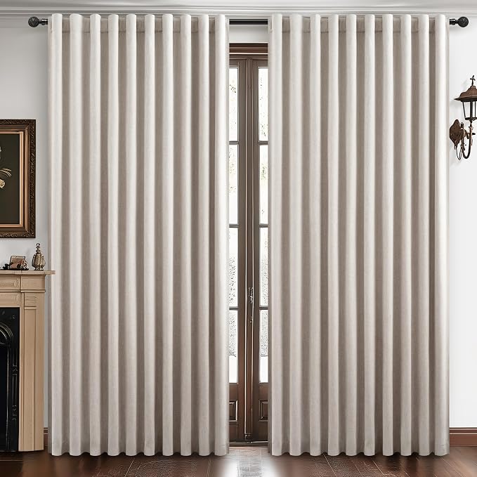 Extra Wide 70 Inch Length Blackout Curtains & Drapes 108 Inches Long 2 Panels by QJMYDECO