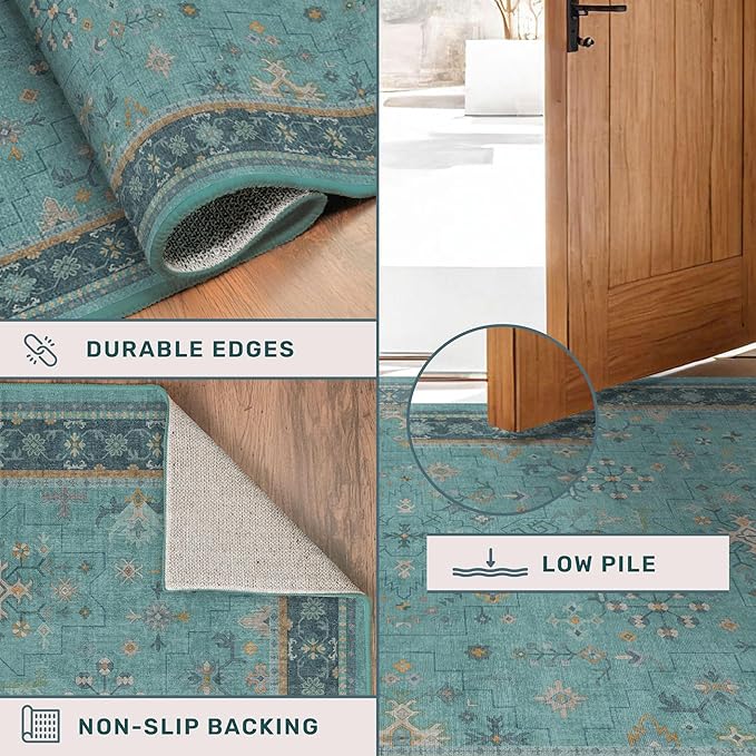 3x4 Teal Rugs for Entryway Indoor - Image 5