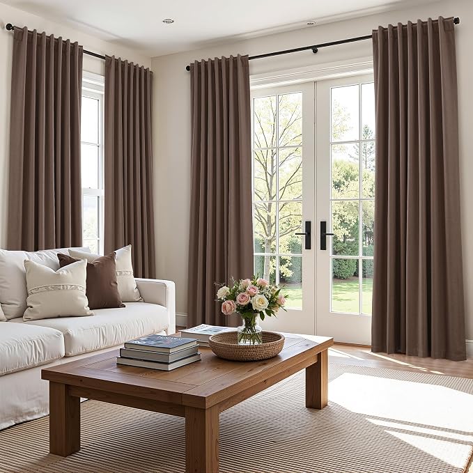 100% Blackout Curtains 108 Inch Length 2 Panels Set - Image 9
