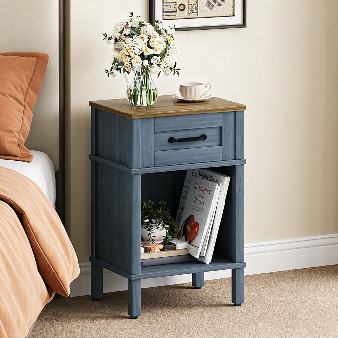 Blue Nightstand, Small Night Stand, Farmhouse Night Stands - Image 3