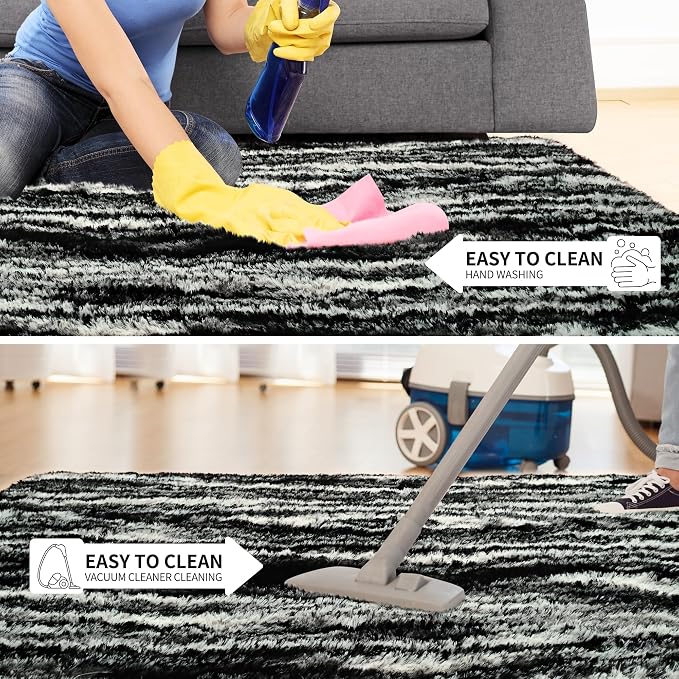 Fluffy Large Rugs for Living Room, 8x10 Area Rugs for Bedroom, Modern Shag - Image 7