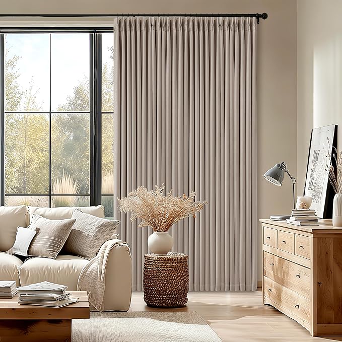 70 Inch Wide Blackout Curtains 84 Inches Long Pinch Pleated Burlywood Birch | - Image 7