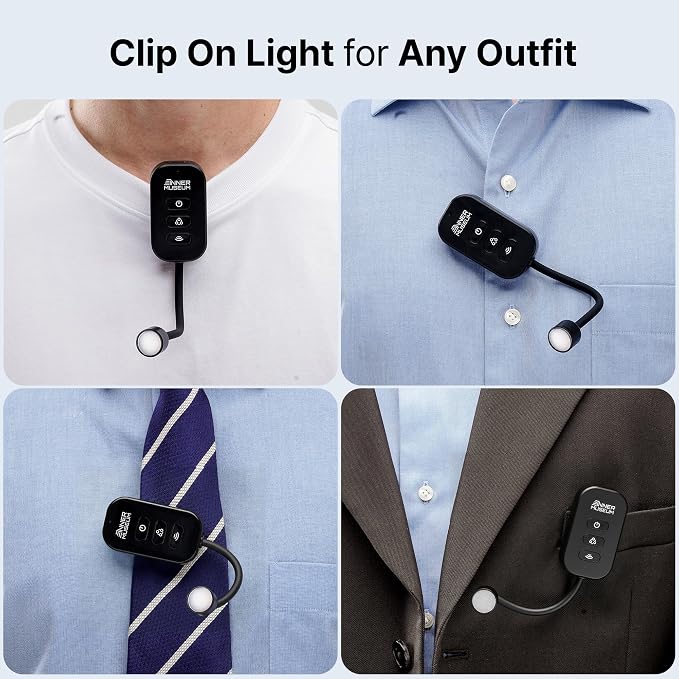 Clip-On Light for Clothes with Portable Case – Book Light, USB Rechargeable LED - Image 6