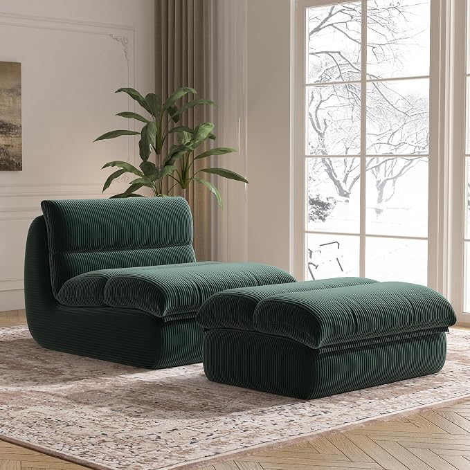 YVDNHP Bean Bag Chair with Ottoman, Cozy Comfy Reading Nook Chairs, Ultra Soft by Unknown