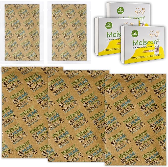 Wisesorb Size 67 62% Two-Way Humidity Control Packs for Storing 1 lb, 67 Gram 15 Pack Moisture Control Packets Individually Wrapped, Humidifier Packs for Storage Containers