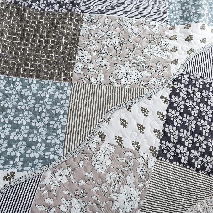 Etwel Lightweight Patchwork King Size Quilt Set - Image 8