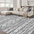 Nakagishi Boho 5x7 Area Rug Living Room Rugs Machine Washable Black White | Soft by NakagishiAreaRug