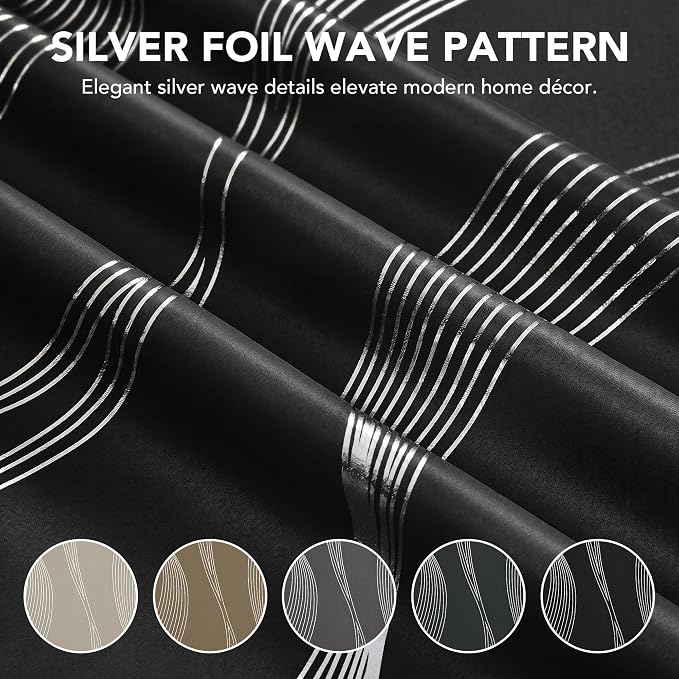 Deconovo Curtains for Living Room, Pattern Blackout Curtains 54 Inches Long | - Image 3
