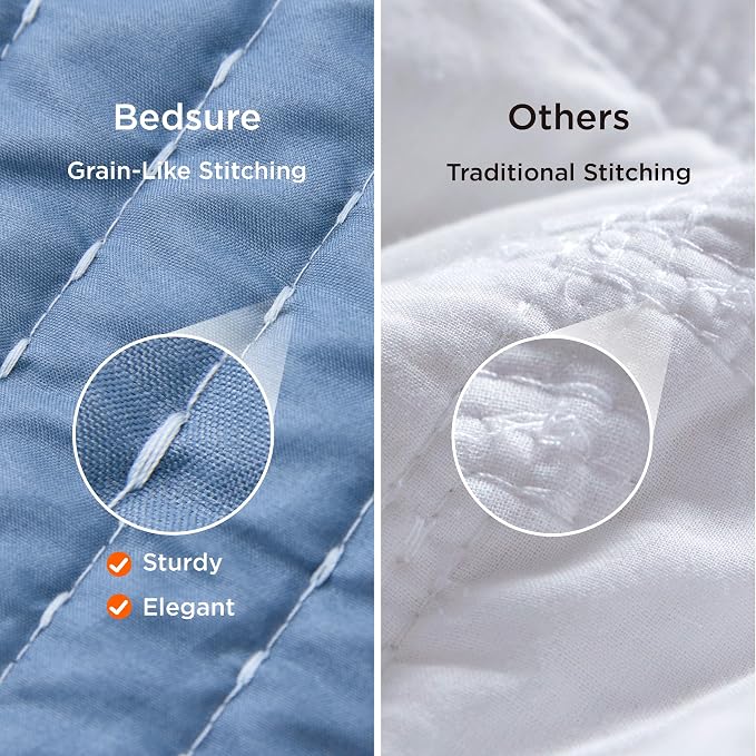 Bedsure Twin Quilt, Lightweight Soft Striped Comforter Bedding Set, All-Season - Image 4