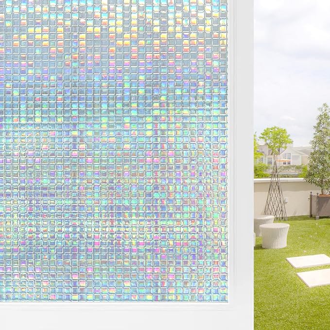 Stained Glass Window Privacy Film Static Cling Mosaic 35.4inx13.1ft | by FILMGOO