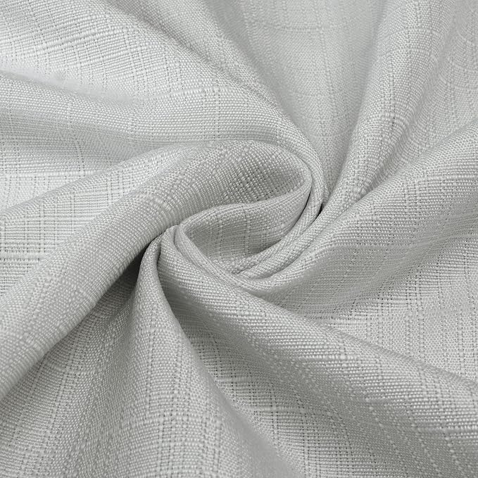 Diraysid 100% Blackout Curtains Light Grey Linen Curtains - Image 5
