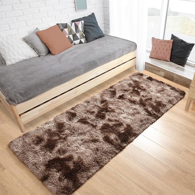 Fluffy Runner Rugs for Bedroom Aesthetic 2x6 Feet, Shag Soft Bedside Rug - Image 7