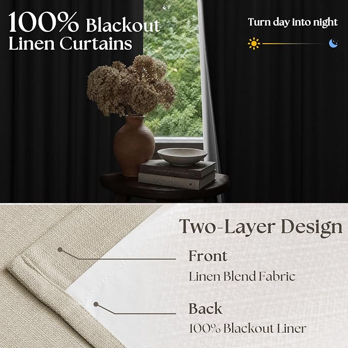 Pinch Pleat Beige 120 Inch Blackout Curtains - Image 3
