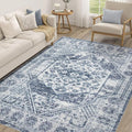 cotiled 5x7 Area Rug for Living Room, Traditional, Distressed Blue by COTILED